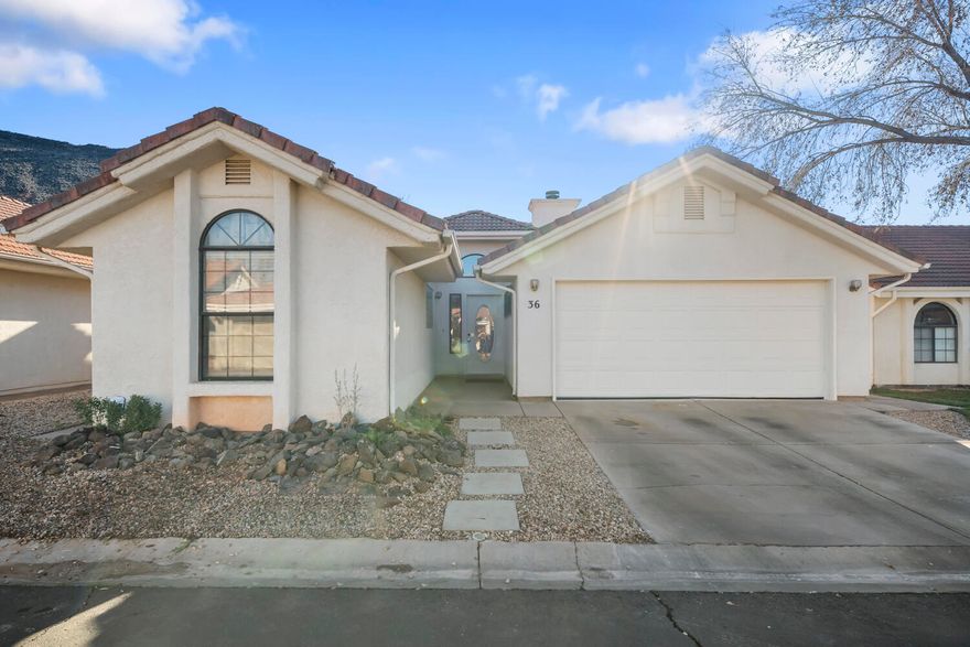 Welcome to a rare opportunity in a quiet, well-maintained community designed for both comfort and convenience. This home features vaulted ceilings that create a bright, open feel throughout, along with a two-car garage and a private driveway that comfortably accommodates two additional vehicles—an advantage not found in all units within the community.

Enjoy resort-style amenities without the maintenance. Residents have access to both indoor and outdoor pools, professionally maintained for year-round enjoyment, as well as a private tennis court thoughtfully lined for two pickleball courts—perfect for staying active and social.

The surrounding neighborhood offers a peaceful, low-traffic environment, ideal for those seeking tranquility. A nearby park provides a great outdoor space for kids to play or for anyone to enjoy fresh air and quiet moments. The community is largely made up of second-home owners and seasonal residents, contributing to the calm, relaxed atmosphere.

The HOA is exceptionally well-managed and offers outstanding value, with fees that are low relative to the amenities and upkeep provided (see list of amenities). The association is proactive, responsive, and committed to maintaining the community at a high standard.

Additional highlights include fiber internet coming to the community this quarter, making it an excellent option for remote work or high-speed connectivity needs. Conveniently located just five minutes from the freeway, this home offers quick access to shopping, dining, and everyday essentials while still feeling tucked away and serene