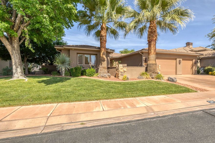 Desert luxury meets golf course living in Monterey at Stonebridge! This stunning, single-level home features 3 beds/3baths, a dedicated office, heated pool/spa, 3car garage & sweeping golf course & mountain views. Enjoy an open layout, covered outdoor living spaces & a prime St George location close to golf, hiking, dining & recreation. Resort-style living in the heart of Southern Utah!