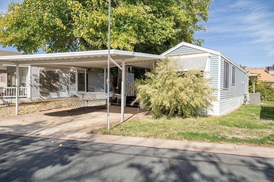 Welcome to this beautiful manufactured home that has been completely remodelled! Located in Kings Row Estates, a 55+ community. This charming 2-bedroom, 2-bath property sits on a quiet lot with mature trees offering shade and privacy. The home is lendable with HUD tags, making financing simple and available for any buyer including FHA & VA. Enjoy parking under the 2-car carport, a private front porch, and low-maintenance landscaping. Inside, you'll find an open floor plan with a bright living area, functional kitchen, and comfortable bedrooms. Kings Row offers great amenities including a clubhouse, pool, and friendly neighborhood atmosphere. Conveniently located near shopping, dining, and easy freeway access.