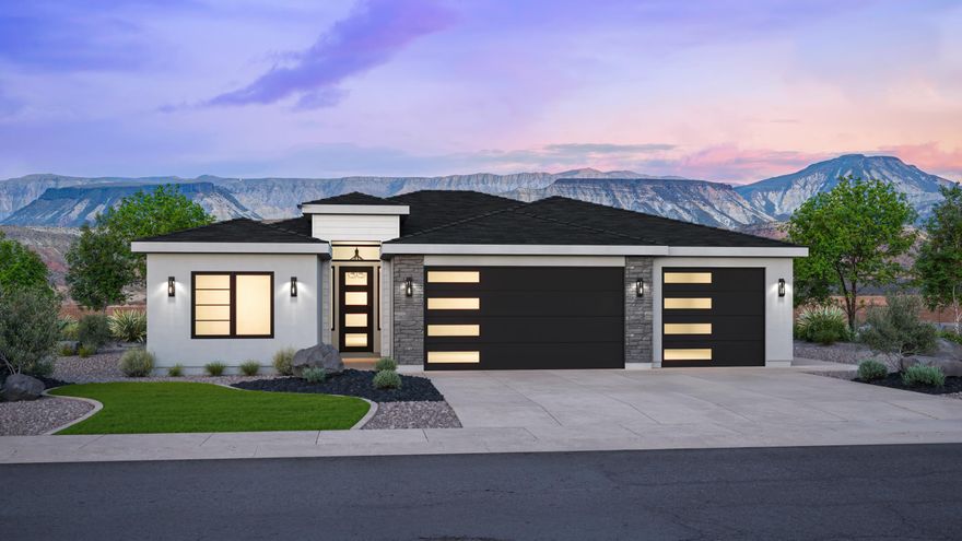 Step into this stunning 1,900 sq. ft. home in our newest community, Desert Talus! Featuring a brand-new Stratford elevation and a thoughtfully designed open-concept layout, this home has it all. The beautiful kitchen showcases quartz countertops, upgraded painted cabinets, and a stylish tile backsplash that perfectly ties the space together. Timeless finishes create a look that feels elevated yet inviting, while durable LVP flooring runs through the entry, living, and kitchen areas for everyday ease. All bathrooms include elegant tile flooring for a polished finish. Outside, full landscaping completes the home, with low-maintenance synthetic grass in the front yard to keep it looking great year-round. Come see this beautiful home today!