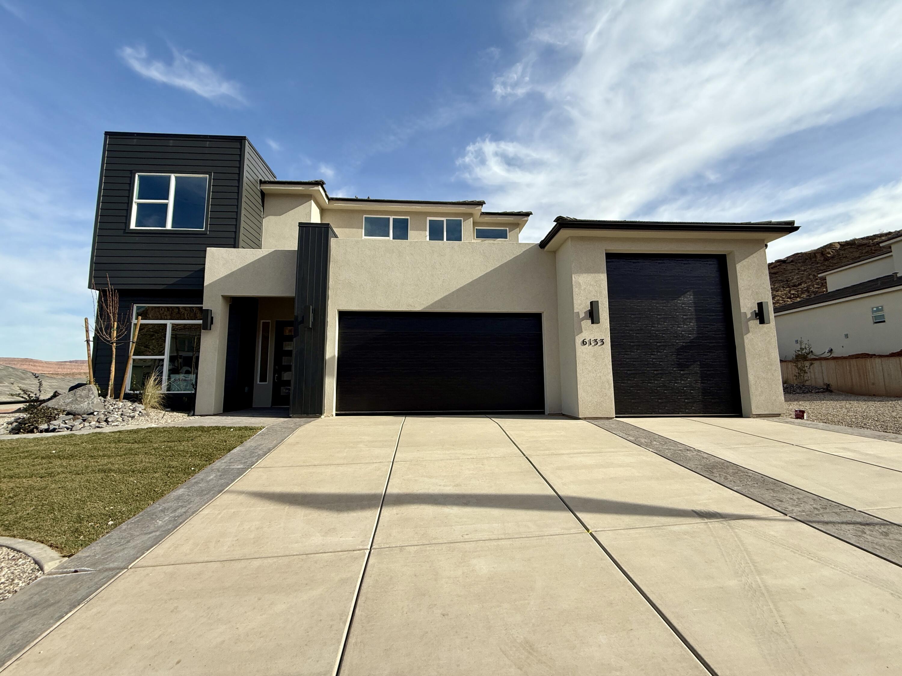 Beautiful home in Desert Cliffs on your way to the airport. It features LVP flooring, quartz counters, a smart home kit, a WIFI router, a programable thermostat, and a keyless front door lock. The home also has 9' ceilings, soft-close drawers and cupboards, a 25' fully landscaped backyard, and 37' gravel side parking.