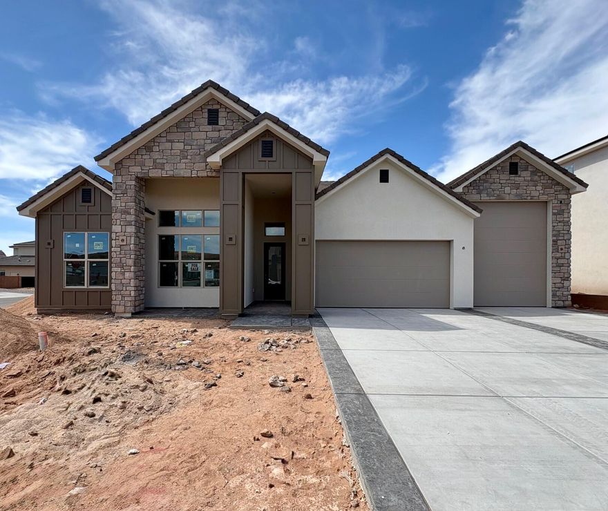 Final Opportunity at Riverbend! This is the last new construction home at Riverbend.  This is our popular 1861 sq ft plan, 3 bedrooms plus den or 4 bedrooms, 2 baths, 3 car RV garage (RV 45' deep 10'x12' door). Beautiful finishes throughout. Front and backyard landscaping included. Backyard dimensions are approximately 70' wide by 30' deep from house to back block wall. Riverbend is a Dixie Power community. Come by and see the S&S Homes' difference! Call or text for additional details or to setup a time to view this home.