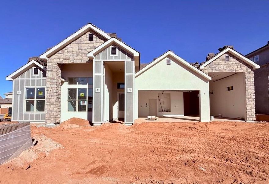 Final Opportunity at Riverbend! This is the last new construction home at Riverbend.  This is our popular 1861 sq ft plan, 3 bedrooms plus den or 4 bedrooms, 2 baths, 3 car RV garage (RV 45' deep 10'x12' door). Photos of similar represent scheduled colors and finishes. Colors and finishes are subject to change. Front and backyard landscaping included. Backyard dimensions are approximately 70' wide by 30' deep from house to back block wall. Riverbend is a Dixie Power community. Call or text for additional details.