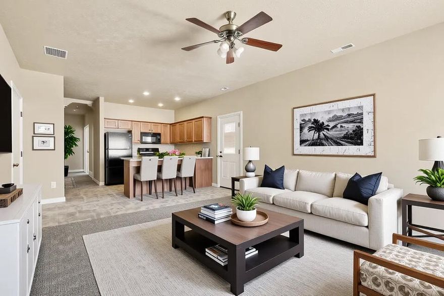 BUILT ON PIERS, check documents tab. In a quiet area of central Cedar City, this cozy 1262 sqft twin home awaits, featuring fresh flooring and paint throughout. With 3 bedrooms and 2 bathrooms, this charming property offers a blank slate for a small family or a promising rental opportunity, all without the confines of an HOA.