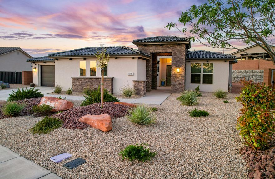 Set within the sought-after Brio community, this 2,687 sq ft Crimson plan offers a unique opportunity to create a personalized retreat in one of Southern Utah's most amenity-rich neighborhoods.

Inside, the home features an open layout with a coffered ceiling and 16-foot sliding glass door leading to an oversized covered patio. The kitchen includes granite countertops, stainless appliances, and two pantries. The primary suite is spacious, with dual vanities, a soaking tub, and separate shower. Two guest bedrooms each offer private ensuite baths, and a French-door office faces the front courtyard.

The true value here is in the potential. The backyard is unfinished, offering a blank canvas to design an outdoor space tailored to your lifestyle. While the rear wall may not appeal to everyone initially, it provides privacy and a clean backdrop for thoughtful landscaping. With the right design--orienting seating and gathering spaces back toward the home and extending the patio--the space can feel both private and inviting.

The large side yard adds even more opportunity, with room for a pool and the potential to create a private, resort-style setting. Future access from the primary suite could further enhance indoor-outdoor living.

This is a chance to build your own outdoor environment rather than inherit someone else's choices, and the home is priced with that in mind.

Brio offers a resort-style lifestyle with pools, hot tubs, pickleball, tennis, trails, fitness center, and a full calendar of community events and activities.
