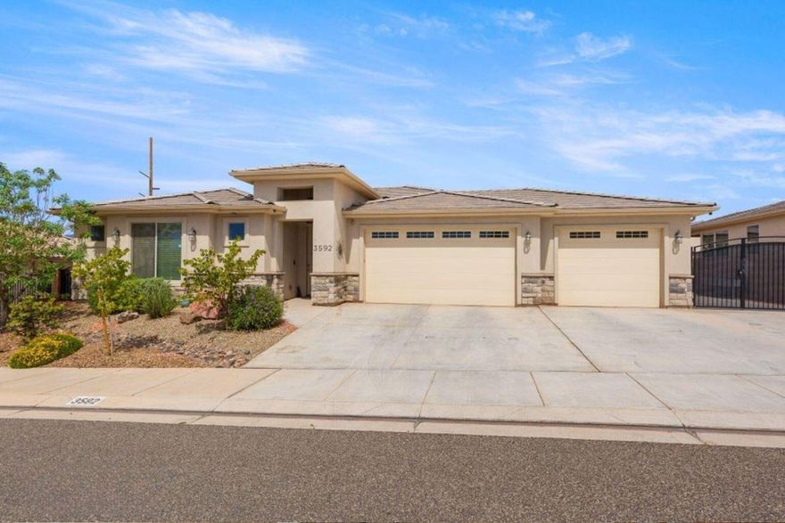 Beautiful 3bed/2bath home in a prime location! This fully fenced/landscaped home is the perfect family home or investment opportunity. Located just minutes away from state & nat'l parks, hiking & biking trails, lakes & reservoirs, golfing and all southern Utah has to offer. 3 car garage and tons of additional parking space. Also, upgraded hickory cabinets and an additional office in the garage. All this, plus NO HOA and within easy access of highways, schools, shopping & entertainment. Don't miss out on this amazing home!