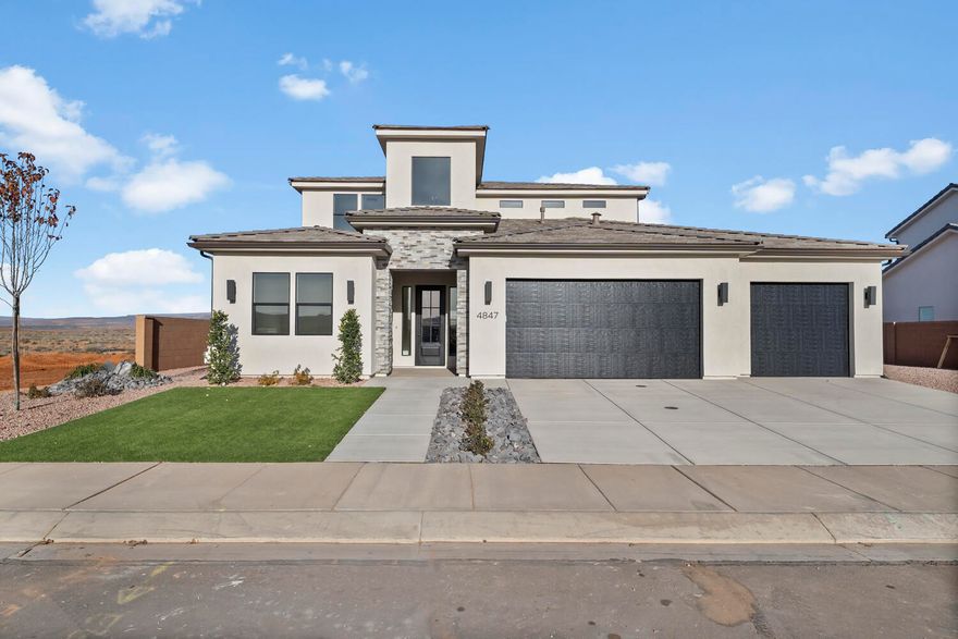 Welcome to the Ledgebrook floorplan, offering 3,373 sq ft of thoughtfully designed living space with 6 bedrooms, 4 bathrooms, and a 3-car garage. A standout feature of this home is the rare two bedrooms on the main level—perfect for multigenerational living, guests, or a private home office. The open-concept layout is ideal for entertaining, featuring an oversized kitchen island, generous cabinetry, built-in hood, tile backsplash, and upgraded appliances including the refrigerator. Enjoy everyday convenience with an oversized laundry room and a functional mudroom complete with cabinet/seating. The primary suite is a true retreat, showcasing a spa-like bathroom with a freestanding tub and elevated finishes. Upstairs, a large and versatile loft/family room provides additional living space. One of the upstairs bedrooms has a highly desirable en-suite bathroom. 
Situated on oversized lots, this home offers the rare opportunity for RV parking along the side of the houseperfect for storing your toys and embracing an active lifestyle. Ideally located at the doorstep of outdoor recreation, the community is just minutes from the reservoir, OHV trails, mountain biking trails, and world-class golfoffering the perfect blend of comfort, style, and an active lifestyle. All information is deemed reliable but not guaranteed, buyer to verify all. The home is not located in a PID which means large property tax savings!
