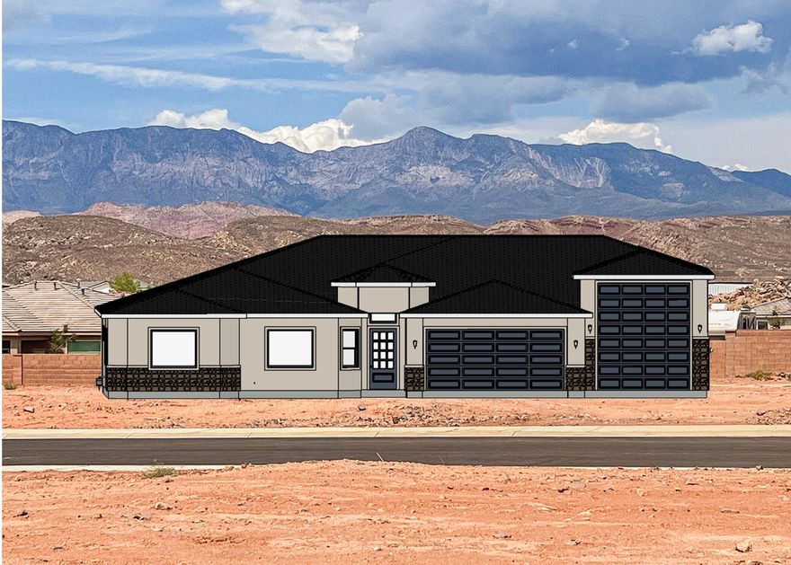 Under Construction! No HOA! Photos are of our sales office which is the same floor plan, only reversed. Many colors, styles, and finishes have been improved and modernized for the home in this listing, plus the 3rd car garage has been expanded into an RV garage with a storage room in the rear. The home features a large double door fridge, fully landscaped backyard with full perimeter block wall, wood grain tile floors throughout the main areas, and an extra large, north-facing covered patio. RV pad on the side of the house has full hook-ups! (Sewer dump, water spigot, and 30-amp outlet) Estimated completion date is in December. Come in soon to customize!