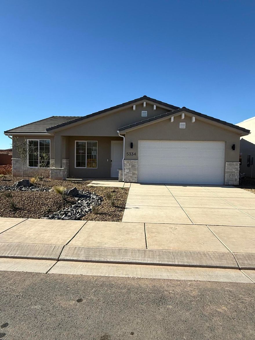 Welcome to desert paradise at The Preserve at Alaia (formerly known as Stucki Farms). Featuring our single level Cliffrose floor plan, this community is adjacent to the stunning and luxurious surf club at Zion Shores! This exceptional neighborhood offers a perfect blend of modern living and outdoor adventure. Situated near exciting off-roading trails, minutes from St. George, and only 45 minutes from Zion National Park! This Visionary home is built with 2x6 framing and R-50/R-19 insulation for extra heat/cooling efficiency year-round. Experience the joy of living in a vibrant community designed for those who appreciate nature, quality craftsmanship, and a convenient lifestyle.
This home is powered by Dixie Power.