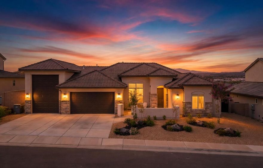 Welcome to Shooting Star, where opportunity shines.

Nestled in one of Washington's most recognized and beloved communities, this charming home delivers the comfort, flexibility, and location that so many buyers are searching for in Southern Utah.

Inside, a thoughtfully designed layout welcomes you with natural light that pours through the main living areas, creating a warm and inviting atmosphere from the moment you walk in. The seamless flow between the kitchen, dining, and living spaces makes everyday living effortless and entertaining a natural extension of home.

Flexible bedroom spaces accommodate guests, a dedicated home office, or whatever your lifestyle calls for. A fourth bedroom is easily convertible simply by adding French doors, giving you the versatility to truly make this home your own. The low maintenance yard gives you the outdoor breathing room you want without the added upkeep.

Whether you are stepping into the market for the first time, adding to your portfolio, or planting roots in beautiful Southern Utah, this is your moment to secure a place in one of the area's most beloved communities.

This home also delivers exceptional functionality with an RV garage approximately 45.5 ft deep and 13 ft wide, additional RV parking, retractable patio blinds, a mini split system in the garage for year round comfort, a water softener system, and both 50 amp and 60 amp hookups. Situated near parks, schools, and everyday amenities, this is a rare opportunity to own a home that combines space, privacy, versatility, and stunning views all in one.

Opportunities like this don't stay in orbit for long.

Buyer to Verify sq ft and dimensions