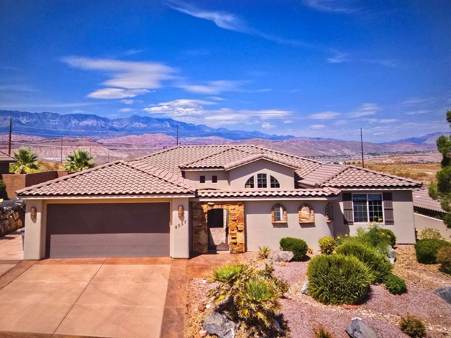 Don't Wait!  Schedule your showing to see this amazing property that offers upgrades you'd expect in higher-priced homes—wood-accented ceilings, built-ins, custom lighting, and an open-concept great room with fireplace. Enjoy unobstructed views of Pine Mountain and Silver Reef's red cliffs from your gated courtyard or your private backyard oasis with pergola and gas fireplace. Built in 2011 on a flat 0.23-acre lot with no HOA, this home blends quality craftsmanship with low-maintenance living. Great potential for a vacation property such as VRBO / AirBNB Priced well below comparable view homes, it's a rare opportunity for luxury, location, and lifestyle without the premium price tag.  One of a small handful of homes that has natural gas connected to property.