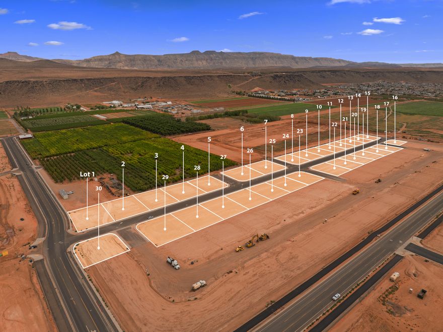 Located in the new Peach Springs Estates subdivision near Sand Hollow, this lot is one of 30 available in Phase 1. Pad certifications are available through AGEC. With generous dimensions, the lot offers plenty of space to accommodate RV garages, RV parking, and sizable yards. Buyers are welcome to bring their own builder. No specific build time is required, giving you flexibility to build when you're ready. This is a great opportunity to own in a growing area close to Sand Hollow Reservoir, Sand Hollow Golf Course, and outdoor recreation.