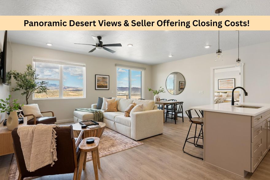 Top-Floor Turnkey Desert Color Condo - Fully Furnished STR - Sunset Views + 1% Seller Credit
Experience elevated desert living in this beautifully appointed top-floor condo in Desert Color, offering privacy, natural light, and unobstructed sunset views with no neighbors above.
Designed for both lifestyle and income potential, this fully furnished, turnkey property is located in a short-term rental approved community and has been primarily enjoyed as a second home, showing pride of ownership throughout.
The open-concept layout features a modern kitchen with quality finishes, spacious living area, and seamless flow for entertaining or relaxing after a day at the lagoon. The private balcony is perfectly positioned to capture expansive desert skies and evening sunsets.
Enjoy access to Desert Color's resort-style amenities, including the 2.5-acre lagoon, heated pool, spa, clubhouse, pickleball courts, and more -- all just steps away.
Whether you're looking for a low-maintenance primary, second home, or income-producing property, this unit checks all the boxes.