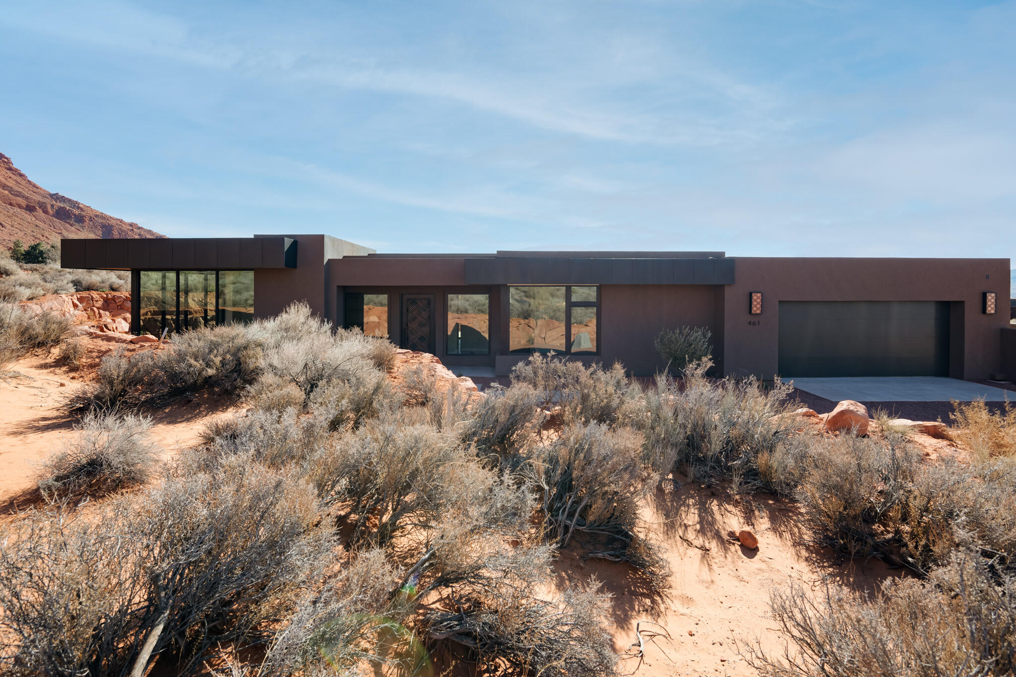 Brand New Home just completed by Circle A Builders and designed by Matt Marten. Spectacular unobstructed views of Red Rocks from every window in the home. Beautiful custom kitchen includes top-of-the-line appliances and loads of workspace. High-End modern design and warm finishes feel so good in this timeless desert property.