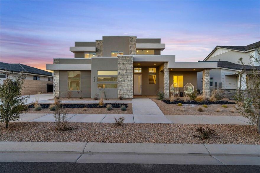 Welcome to 714 Juniper Hill Dr in Sage Haven at Desert Color. An amazing opportunity to call home where others vacation!

Step inside and feel right at home in the welcoming entry, vaulted great room, floor to ceiling windows, and open layout.

The main floor primary suite and ensuite bathroom come with a spacious layout, stacked washer/dryer, and expansive walk-in closet

The gourmet kitchen layout and open dining area are the perfect compliment to the adjacent outdoor covered patio making indoor/outdoor living seamless.

Upstairs features three well appointed guest bedrooms, full bathroom, and additional laundry room.

The backyard features a large covered patio and an incredible amount of space for a pool or additional outdoor living amenities.

Not zoned for nightly rental Included Home Enhancements:
" Builder upgraded cabinets 
" Builder upgraded stove and double ovens
" Reverse Osmosis system
" Whole home water softener 
" Custom Window treatments
" Ceiling fans throughout
" Primary suite washer/dryer
" French Door Refrigerator 
" Garage side exterior gate

Furniture Package Available:
" Furniture/lighting/TVs/art - $20,000