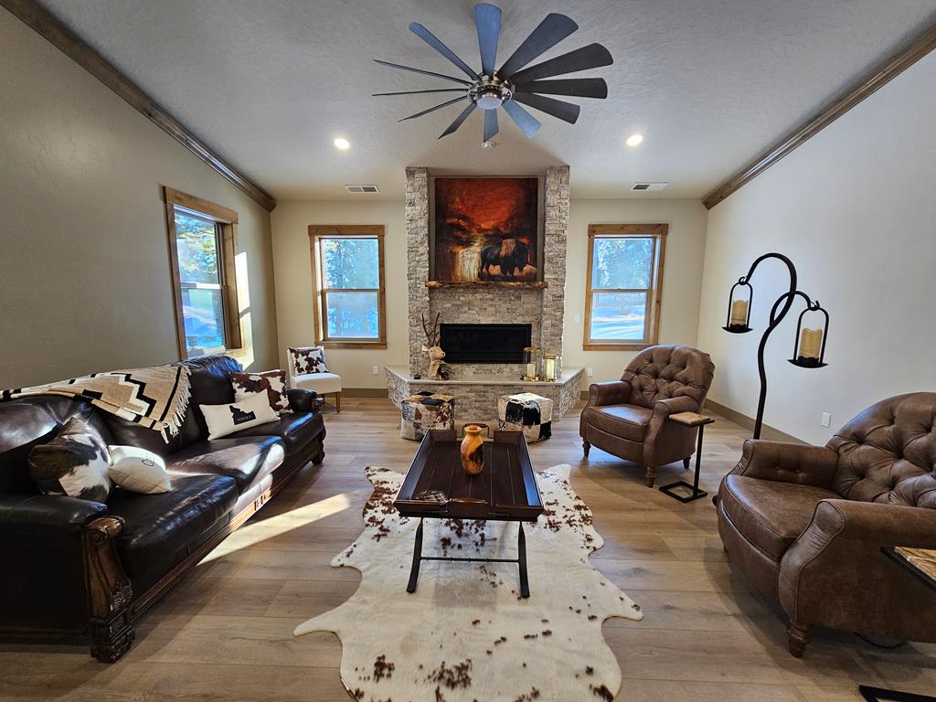 Propane fireplace.