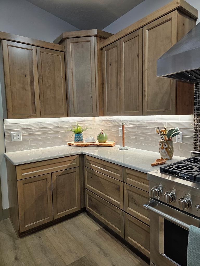 Beautiful tile backsplash.