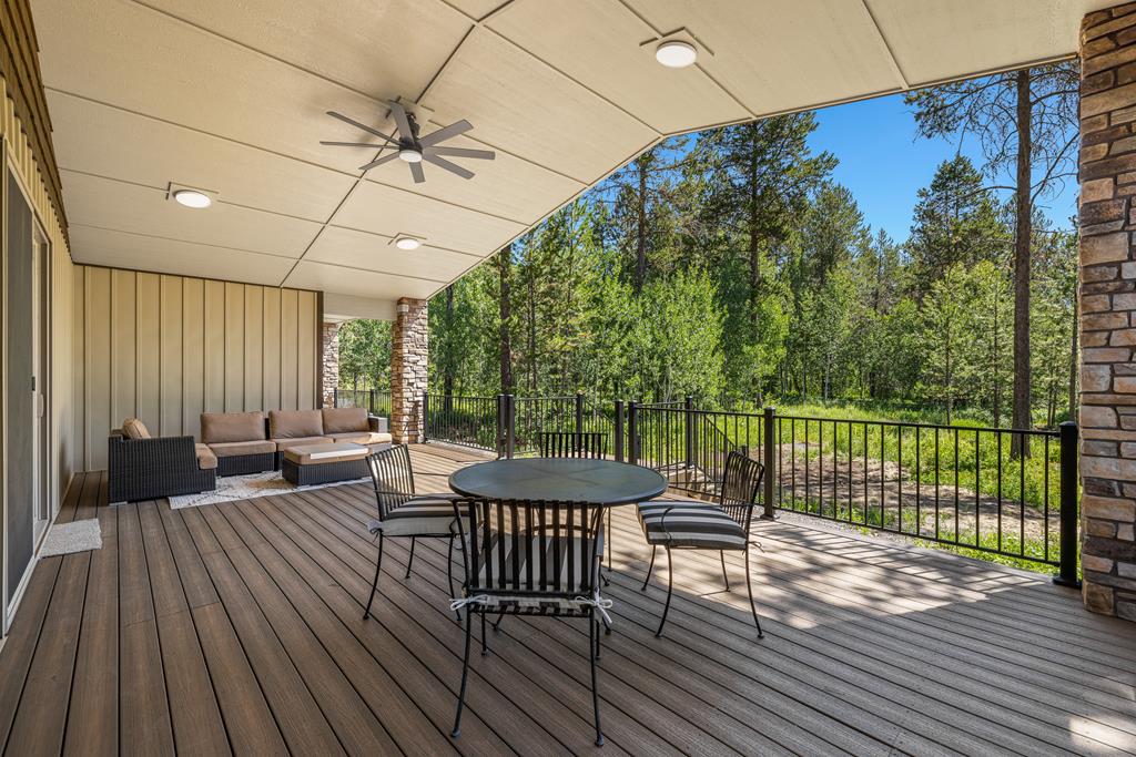 The massive back deck., Composite decking, gas line plumbed for BBQ.