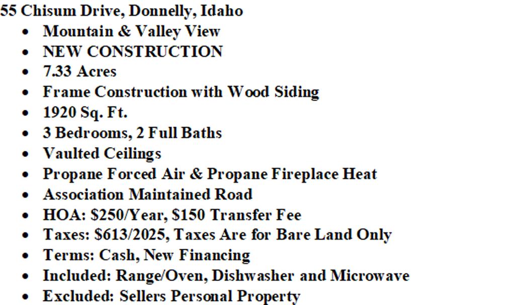 55 Chisum Drive Information Page