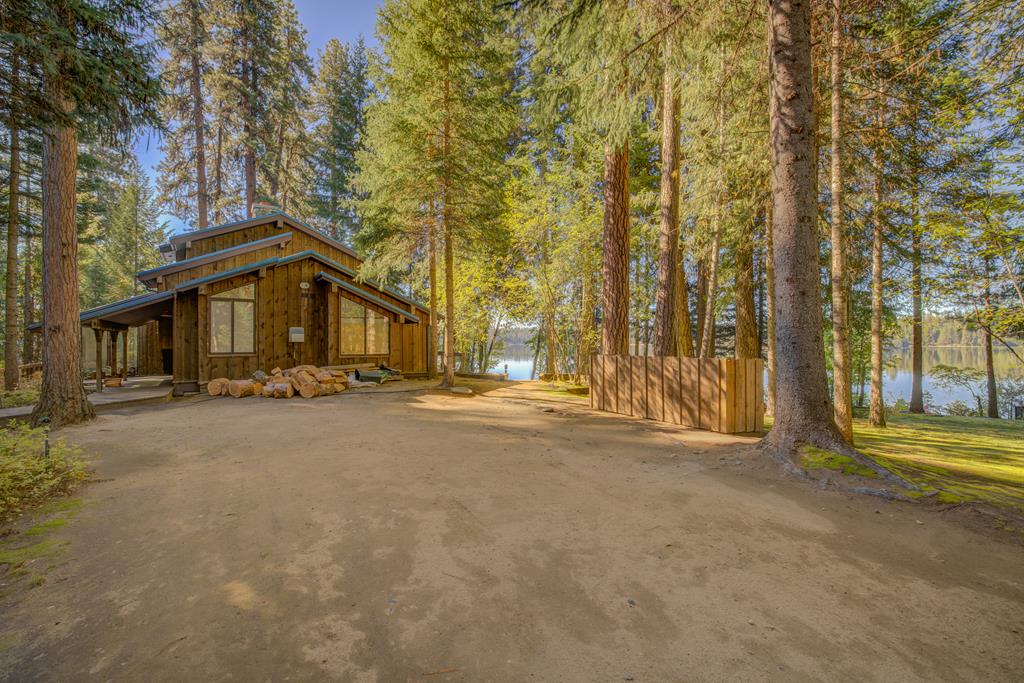 Main house with large parking area.