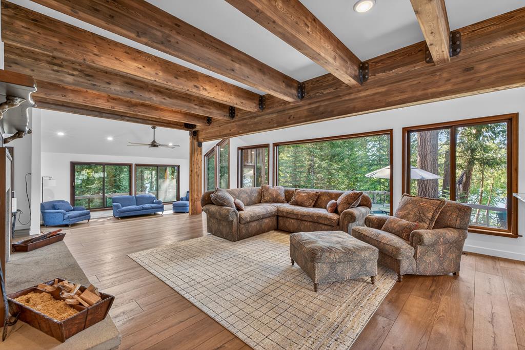 Living area looking out., Back deck is directly off the living area for seamless transitions from inside living area to the outside.