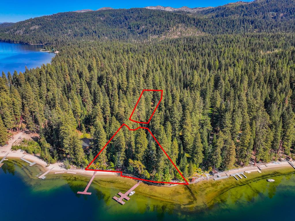 Three parcels aerial view., Lot lines are an approximation only.