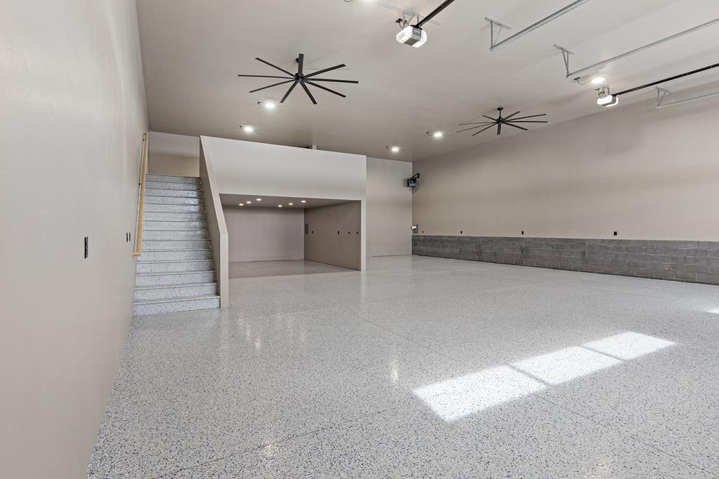 Double unit with options, Includes optional mezzanine, epoxy floors and fans.