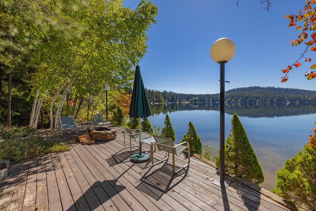 Smaller, lakefront deck.