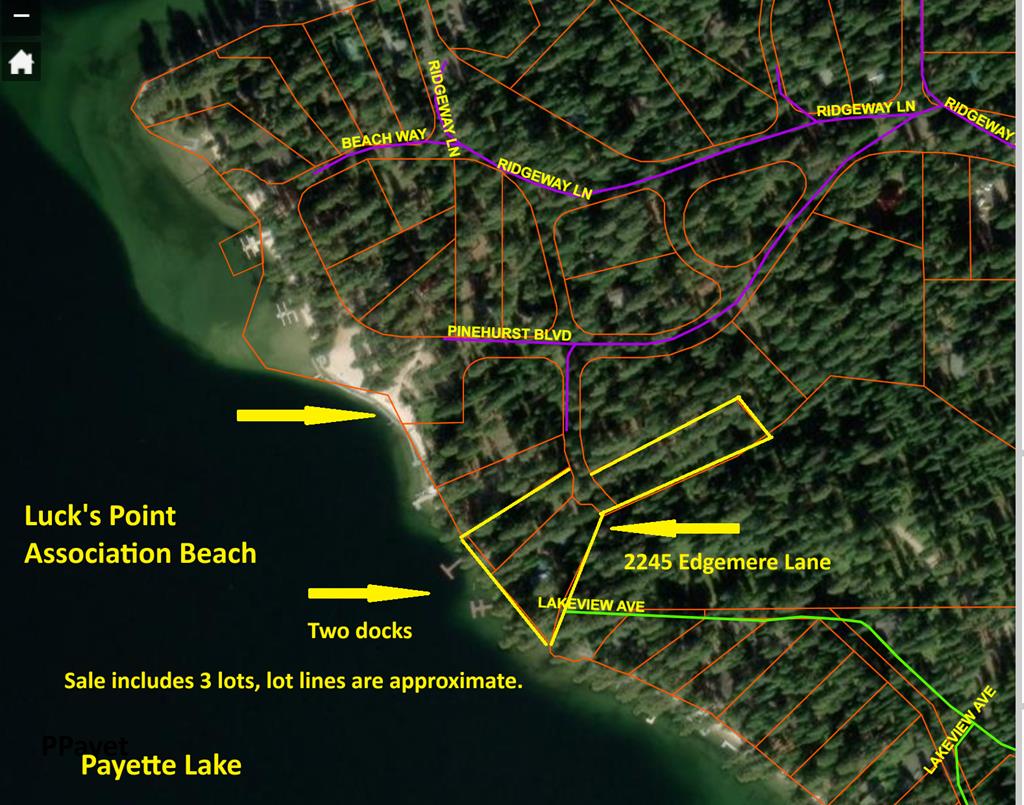 Aerial view of the three parcels.