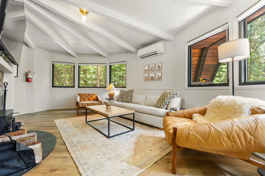 Living Room, A comfortable gathering area centered around the fireplace.
