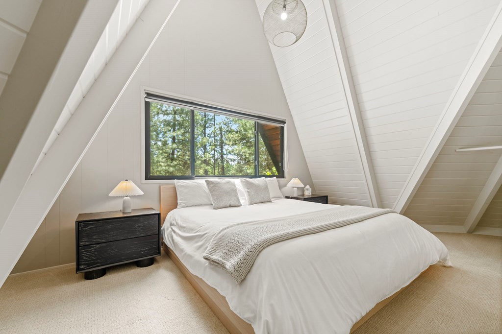 The primary suite, ...has beautiful river views and you will fall asleep to the river's music.