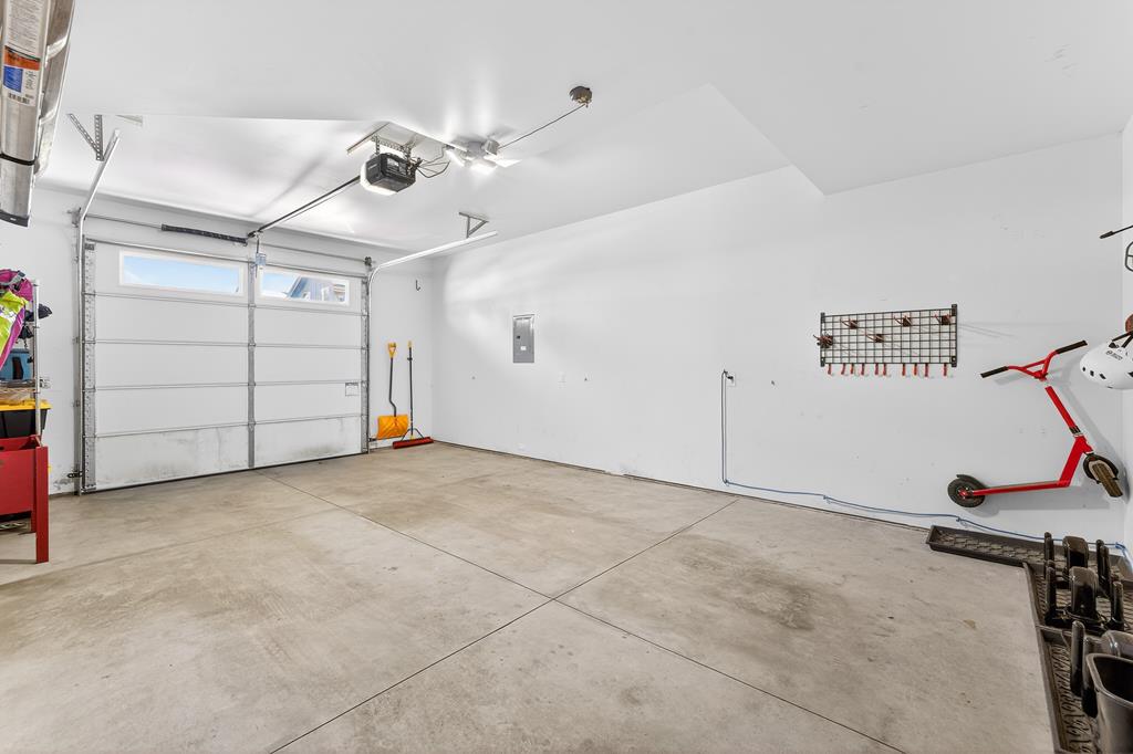Large garage.