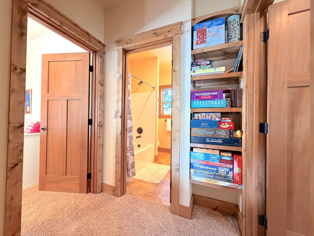 Upstairs Landing w/ Game Shelf