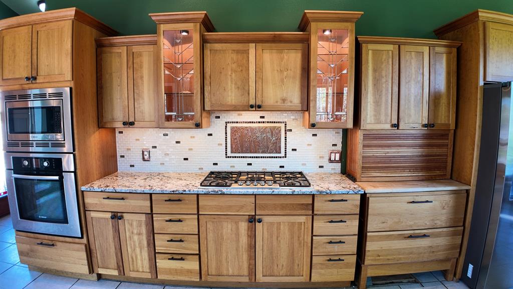 copper accented kitchen