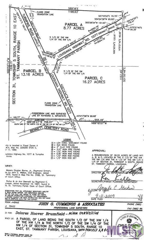 Vacant Land For Sale - La Hwy 1077<br/> Folsom, LA 70437