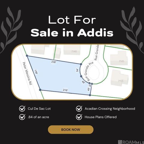 Vacant Land For Sale - 7150 Rue Grand Pre<br/> Addis, LA 70710