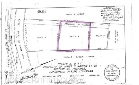 Vacant Land For Sale - 1845 Highway 665 #LOT 2<br/> Montegut, LA 70377