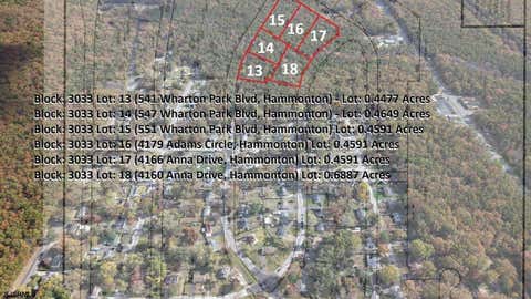 Vacant Land For Sale - BLOCK: 3033 Lot: 13 ,14,15,16,17&18<br/> Hammonton, NJ 08037