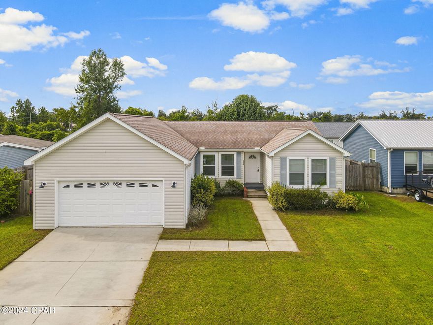 Three-bedroom, two-bath home with a two-car garage and fenced backyard. This move-in-ready, pet-friendly home features a split-bedroom floor plan and brand-new appliances, including a stove, dishwasher, microwave, and refrigerator. The fully fenced backyard offers added privacy, making it ideal for relaxing or entertaining.