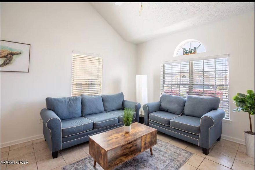 Beautifully Furnished Palm Cove Home - Only 1.5 Miles to the Beach! Short-Term Rentals Allowed
Where else in this price range can you find a beautifully furnished 3-bedroom, 2.5-bath home just 1.5 miles from the beach? This styled coastal property is move-in ready and perfect as a primary residence, vacation home, or investment property.
The home backs up to a peaceful neighborhood green space, providing added privacy and a pleasant view from the screened porch, the perfect spot to relax after a day at the beach.
Inside, the spacious gathering room is bright and airy with an open layout that flows seamlessly into the kitchen, creating an inviting space for family and guests. The first floor features a large bedroom with a full bath, along with a convenient powder room for guests. Upstairs you'll find two additional spacious bedrooms and a shared bathroom, comfortably accommodating up to 8 guests, with additional sleeping space available on the sofa.
The home features tile flooring throughout the living areas and the kitchen.
Located in a gated community, residents and guests enjoy access to two swimming pools and a playground. The property is just 1.5 miles from the beach entrances at MB Miller Public Beach Access #1 and #2, and conveniently close to restaurants, shopping, and entertainment.
Whether you're looking for a beach getaway, full-time residence, or income-producing rental property, this home offers exceptional value and location.
All measurements and items deemed important should be verified by the buyer or buyer's agent.