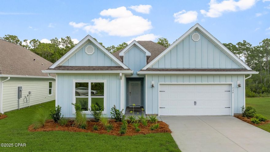 New home under construction in Port St Joe. Located at 338 Jones Homestead Road. This home is situated on a large lot featuring just over a 1/4 acre and has no HOA. This homesite will feature the Kennedy floor plan which has 5 bedrooms, 3 full bathrooms and a 2-car garage. Inside you will find EVP flooring throughout, granite countertops, and a center island in kitchen with beautiful white cabinetry. This kitchen is outfitted with a standard appliance package including stainless smooth top stove, microwave and dishwasher. This floor plan has a formal dining room and features the primary bedroom off the back of the home. The primary bedroom offers a full ensuite with separate shower and large soak tub. This amazing floor plan has a full laundry room that is perfectly sized as a place for additional shelving and storage. If you are looking for the perfect home that is close to all that Port St. Joe has to offer, look no further. Port St Joe Highschool is a short drive away, as well as historical downtown Port St. Joe. If you enjoy water recreation, you will find a public boat launch at Frank Pate Park less than 4 miles away. Homes are subject to prior sale or rent. Home and community information, association fees (if any), included features, terms, availability and amenities, are subject to change at any time without notice or obligation. Drawings, pictures, photographs, videos, square footages, floor plans, elevations, features, colors and sizes are for illustration purposes only and will vary from the homes as built. Landscaping and furnishings may be decorator items not included in the purchase price and may not be available.