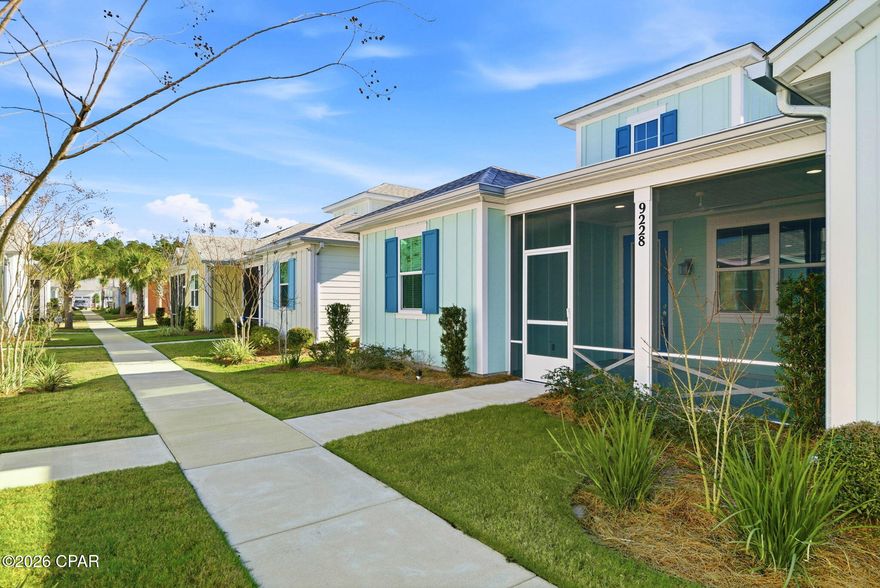 Unlock Affordable Paradise: Move-In-Ready Camellia Conch Cottage in Latitude Margaritaville Watersound!

Step into effortless island living with this charming Camellia--the second-most affordable floor plan in the coveted Conch Cottages Collection. At 1,315 sq ft of heated/cooled space (plus a welcoming 149 sq ft front porch and 410 sq ft 2-car garage), this 2-bed/2-bath gem delivers smart, spacious design without compromise.

The heart of the home shines: a show-stopping kitchen boasting decorative quartz countertops and backsplash, an upgraded induction glass cooktop range (installed post-closing for modern efficiency), and elegant Admiral 42'' upper cabinets crowned with molding and valance. The extended island offers flexible seating that tucks away seamlessly, flowing into a buffet setup ideal for casual gatherings or entertaining.

Versatility abounds--a stylish ceiling fan in the dining area (with wall switch) makes it easy to convert into an open den or flex space. Enjoy superior light and privacy with expandable, adjustable-height blinds throughout the living room, dining area, and primary bedroom--dial in natural light while keeping things cozy and secluded.

The primary suite is pure retreat: tile flooring, granite vanity, a luxurious floor-to-ceiling tiled shower with seamless glass enclosure, grab bars for peace of mind, and sophisticated rubbed oil bronze fixtures. Thoughtful extras include a laundry room with lower cabinets, folding counter, and stacked washer/dryer, plus a garage featuring a utility wash sink and durable epoxy floors.

Nestled in the vibrant 55+ world of Latitude Margaritaville Watersound, you're immersed in Jimmy Buffett-inspired fun: multiple pools, top-tier fitness centers, on-site dining, live entertainment, pickleball, bocce, and endless social opportunities along Florida's stunning Emerald Coast.

This turnkey beauty is ready for your immediate escape--no waiting, just paradise. Homes like this in this popular collection move quickly--schedule your private tour today and claim your slice of the Latitude lifestyle!