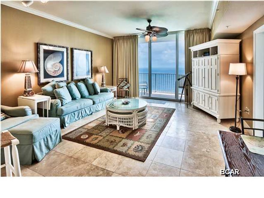 Don't miss out on this PENTHOUSE ''L'' plan unit. This non-rental unit has 9.5 ft ceilings, travertine tile floors, and stainless appliances & granite in the kitchen. This unit comes with an exterior storage unit on the same floor which is very convenient. Unit 2909 features a beach front master bedroom with direct access to the large balcony & a bunk room which is almost large enough to call a bedroom. The unit sleeps 6 is one of the best rental floor plans in our area. Tidewater is hands down one of the best buildings on the beach. Tidewater features amenities such as a Gulf front gym, 4 hot tubs, 2 outdoor pools, 1 indoor heated pool, game room, saunas, steam rooms, a restaurant, poolside Tiki bar, a convenience store, movie theater, covered parking, a conference room & an owners lounge