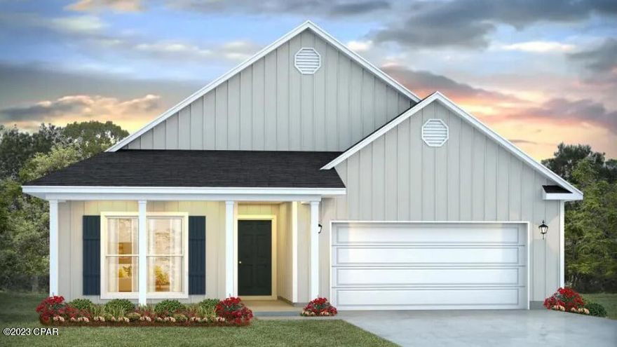 Bayside at Ward Creek is at the heart of Panama City Beach, accessible by sidewalk to Pier Park, Frank Brown Park, and the Conservation Park with the Gulf of Mexico less than 3 miles away. | The Delray plan is a 1 story home featuring 4 bedrooms and 2 bathrooms. There is EVP flooring throughout the home and boast a large living space. The primary bedroom features a beautiful en-suite with a modern tiled shower and two closets.