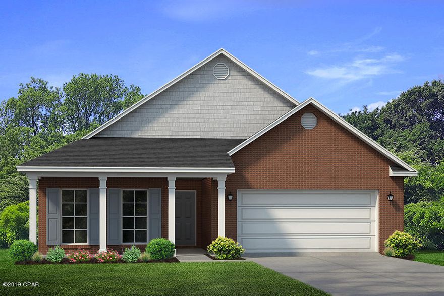 Welcome to Andrews Plantation! This brand new subdivision is now selling in the heart of the Panama City and Lynn Haven area. This Delray  is a four sided brick home featuring vinyl plank flooring throughout, plush carpet in bedrooms, granite countertops, beautiful interior

doors with brushed nickel hardware and quality paint. 9' ceilings The kitchen is open with a center island and a corner pantry. The appliances include a stove,

microwave and dishwasher. The master bedroom has two walk-in closets, double vanity and large shower. Outside you will find a covered entry way and covered

back porch. Pictures, photographs, floor plans, elevations, features, colors and sizes are approximate for illustration purposes only and will
vary from the homes as built. Home and community information including pricing, included features, terms, availability and
amenities are subject to change and prior sale at any time without notice or obligation. For Move-In/Completion Estimates:
Ready dates are estimates only. Timing of completion of construction and buyer move-in are subject to contingencies
contained in home purchase agreement and governing jurisdictions issuance of a certificate of occupancy, and may change
due to forces majeures and other delays or disruptions outside the reasonable control of D.R. Horton, Inc.