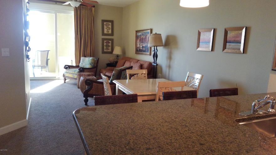 One of the most sought after properties on the beach, The Grand Panama Beach Resort offers two pools(one heated), hot tub, kiddie pool, Tiki Bar, gas barbeque grills, fitness center, business meeting room and more. This spacious two bedroom two bath with trundle bed sleeps 8 and offers spectacular gulf views from its private balcony, or while lying in your bed or sitting on your couch. Beautifully appointed with granite countertops, stainless steel appliances and large walk in shower in master bath. Fully furnished make this your turn key beach getaway or great rental property with an onsite rental management company that does all the work for you. Just sit back from afar and enjoy monthly checks.