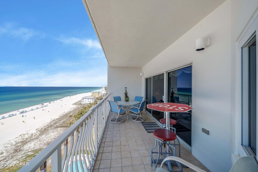 CURRENTLY UNDER CONTRACT, SELLER WILL CONSIDER BACKUP OFFERS.  Fabulous 2 bedroom gulf front condominium in Coral Reef with GARAGE! Yes, a deeded garage, perfect for your car or golf cart! This is a 10th floor unit with amazing views of the crystal blue waters of Panama City Beach. 

Enjoy a large balcony, gulf front master bedroom, and open floor plan, with spacious rooms.  Many new updates including windows, coastal decor and paint.  Coral Reef is a lower density complex with lots of gulf front and wonderful amenities including two pools (one heated), exercise room, spacious pool deck, grills and tables, and a gazebo overlooking the beach. Perfect for full time, part time or a vacation rental! Call us today!