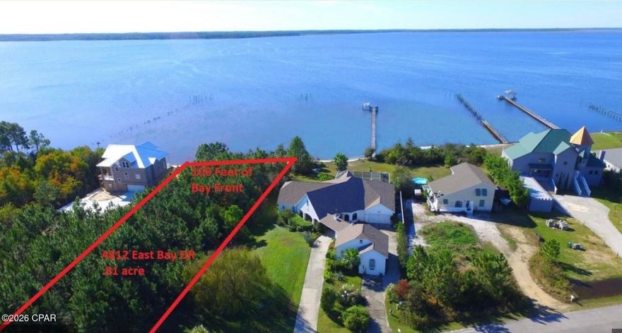 Build your dream home on this beautiful .81 acre bayfront lot in Richard Bayou Estates This property features 100 feet of shoreline on East Bay!  Located on a cul-de-sac street in an upscale community with no HOA!  Live the Florida dream and have your own private beach on the bay! Enjoy boating, swimming, paddleboarding and jet skiing  from your backyard! View spectacular sunsets on the bay every evening. Go see the amazing property today!
