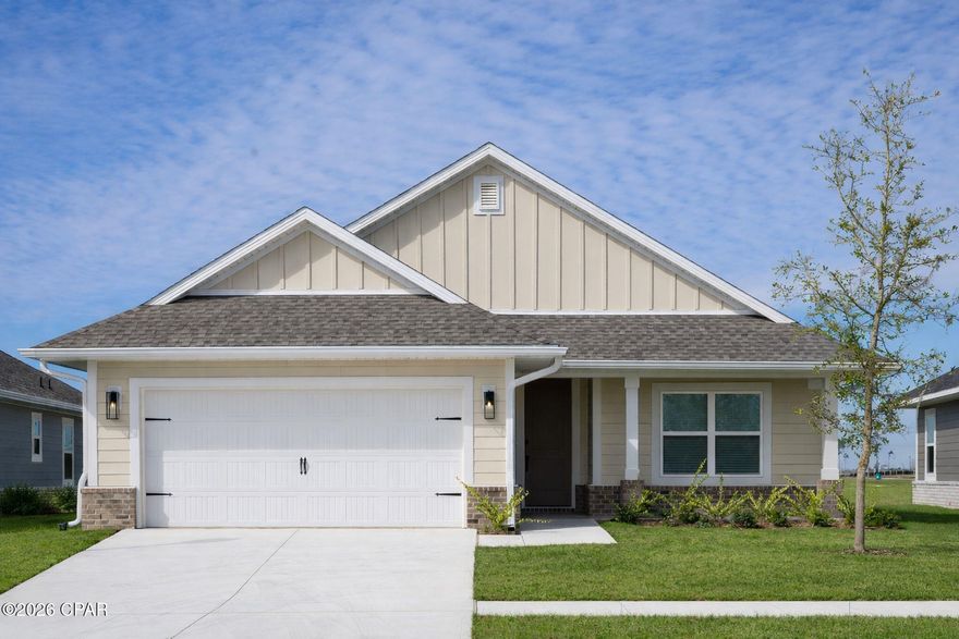 Experience the ideal balance of style, durability, and everyday comfort in this well-appointed 3-bedroom, 2-bath home. The open-concept layout offers a seamless flow, highlighted by a spacious vaulted family room perfect for relaxing or entertaining. Quality craftsmanship is evident throughout, featuring durable Hardie® ColorPlus® siding, elegant quartz countertops in the kitchen and bathrooms, and low-maintenance luxury vinyl plank flooring.

The property is enhanced by a beautiful mature tree and established landscaping, providing both charm and privacy. Conveniently located within walking distance to Majette Park, residents can enjoy a free disc golf course, scenic walking trails, playground areas, and planned future amenities that continue to enhance the community's appeal.
Colors may vary and photos may be ai enhanced