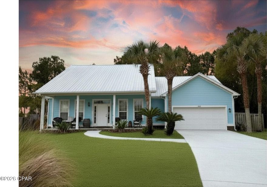 COMING SOON LISTING, NO SHOWINGS Located in the highly sought-after Lyndell Plantation community, this beautifully maintained 3-bedroom, 2-bath home offers the perfect blend of coastal convenience, charm, and functionality. Nestled in a quiet neighborhood of only 56 homes, Lyndell Plantation is known for its inviting atmosphere, metal roof architectural charm, and incredibly low HOA fees of just $354.88 per year.

Enjoy being less than 1/2 mile from the Gulf with a sidewalk that stretches all the way to Front Beach Road, making it easy to bike, golf cart, or stroll to nearby attractions. Conveniently located near Pier Park, Topgolf, restaurants, shopping, the public library, county pickleball and tennis courts, Dollar General, and more. At the end of Lyndell Way, you'll find the Miller County Pier -- the perfect spot to enjoy the spectacular Fourth of July fireworks show.

Inside, the open-concept floor plan offers spacious living and entertaining areas with an oversized eat-in kitchen featuring abundant cabinetry, a pantry, and an additional storage closet. The split-bedroom layout provides added privacy, with the primary suite tucked away from the guest bedrooms and offering private access to the backyard. The primary bath includes a double vanity, oversized walk-in closet, separate water closet, and a glass walk-in shower.

Step outside and enjoy true Florida living from the gorgeous plantation-style front porch or unwind on the extended covered back porch overlooking the spacious backyard. The outdoor space also features an extended paver patio with a fire pit, and the Rainbow play system can convey with the sale. There is still plenty of room to add a pool if desired.

Additional features include a freshly painted exterior, oversized 2-car garage, and short-term rental potential -- making this home ideal as a primary residence, second home, or investment property.

Homes in Lyndell Plantation do not last long -- schedule your private showing today!